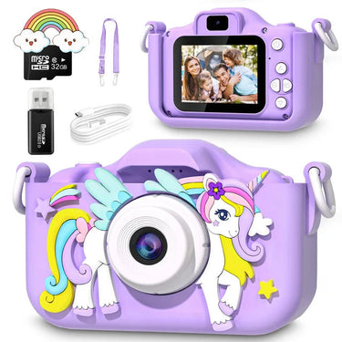 Unicorn Camera voor Kinderen met HD Foto's en Video's, 32GB SD-kaart en Oplaadbare Batterij - Creatief Avontuur 1